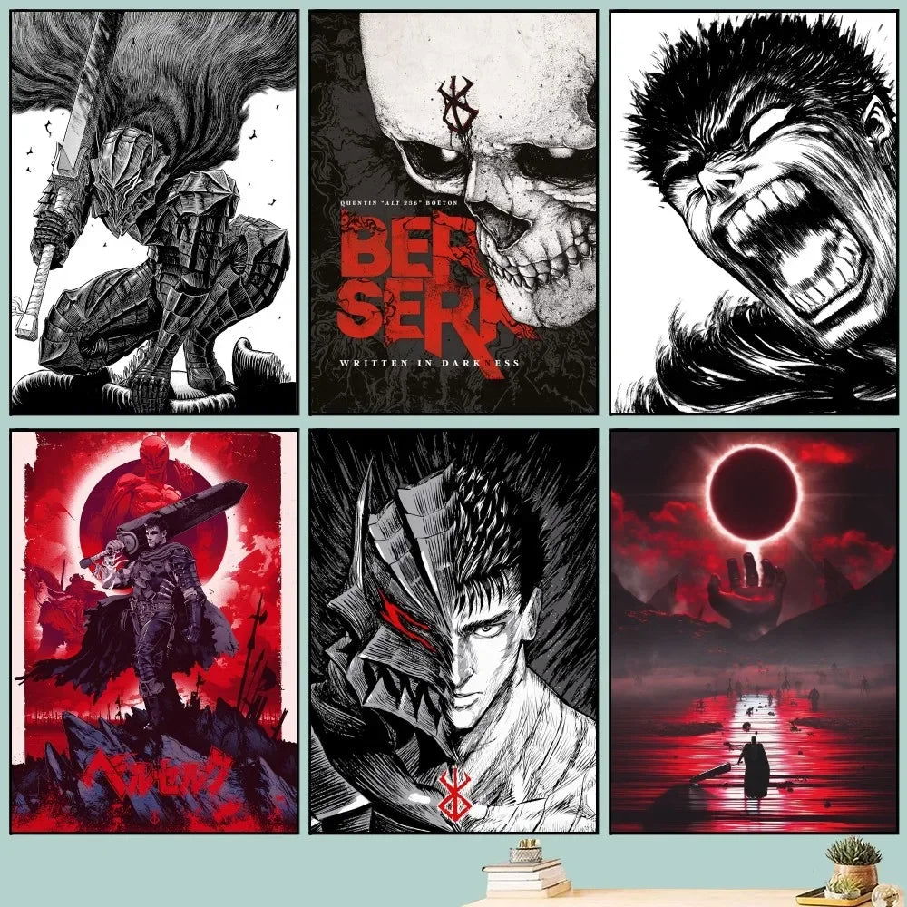 Berserk Posters, Anime Poster DIY Vintage Movie Poster Wall Art - CloudAnimeStudio