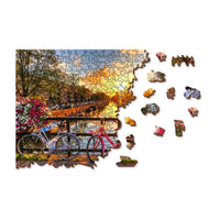 Bikes in Amsterdam 300 Piece Wood Jigsaw Puzzle Wooden City CLOUDANIMESTUDIO