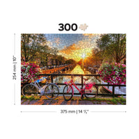 Bikes in Amsterdam 300 Piece Wood Jigsaw Puzzle Wooden City CLOUDANIMESTUDIO