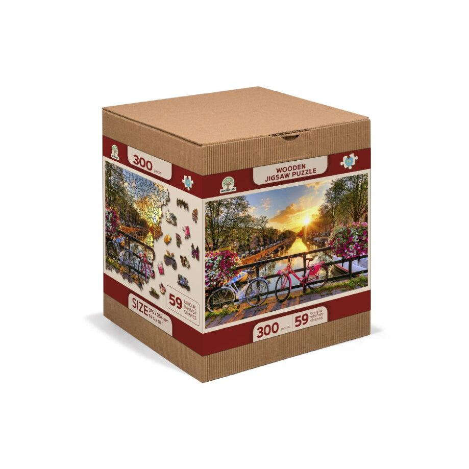 Bikes in Amsterdam 300 Piece Wood Jigsaw Puzzle Wooden City CLOUDANIMESTUDIO