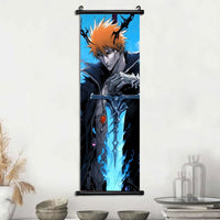 Bleach Anime Scroll Wall Art Poster, Decorative Print Ichigo Kurosaki, Hitsugaya Toshiro, and Grimmjow Jaegerjaquez Canvas Home Decor - CloudAnimeStudio