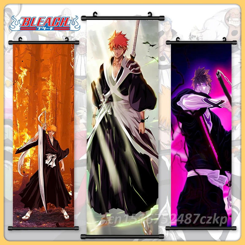 Bleach Canvas Scroll Posters, Wall Art Anime Artwork Painting Anime Hanging Poster - CloudAnimeStudio
