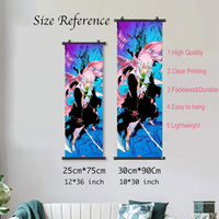 Bleach Scroll Wall Art, Hanging Prints Wall Artwork Kurosaki Ichigo Scrolls Canvas Japanese Anime Posters Home Decor for Living Room - CloudAnimeStudio