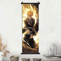 Bleach Scroll Wall Art, Hanging Prints Wall Artwork Kurosaki Ichigo Scrolls Canvas Japanese Anime Posters Home Decor for Living Room - CloudAnimeStudio