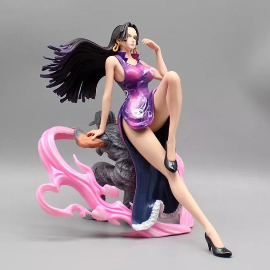 Boa Hancock One Piece Figurines, Empress Sitting on Marine Anime Figures 8 in - CloudAnimeStudio