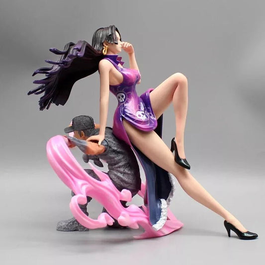 Boa Hancock One Piece Figurines, Empress Sitting on Marine Anime Figures 8 in - CloudAnimeStudio