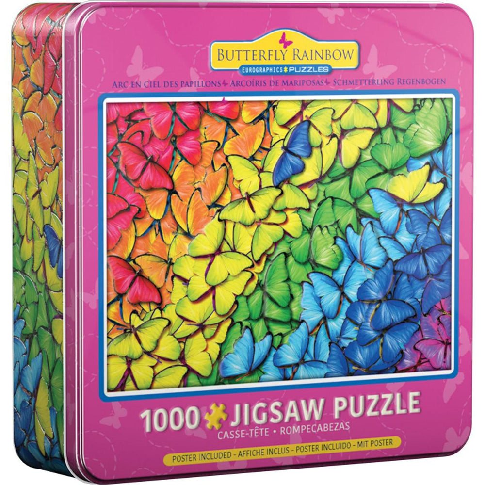 Butterfly Rainbow 1000 Piece Jigsaw Puzzle in Tin Eurographics CLOUDANIMESTUDIO