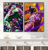 Chainsaw Man Self-adhesive Poster Wallpaper, Anime Wall Art Home Decoration Painting For Bedroom Computer Decor (Frames Not Included) - CloudAnimeStudio