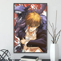 Chainsaw Man Self-adhesive Poster Wallpaper, Anime Wall Art Home Decoration Painting For Bedroom Computer Decor (Frames Not Included) - CloudAnimeStudio