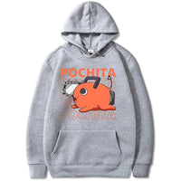 Chainsawman Women Hoodies, New Anime Hoodies Funny Pochita Graphic Print, Sweatshirt Long Sleeve Loose Tops - CloudAnimeStudio