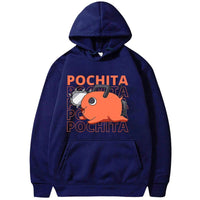 Chainsawman Women Hoodies, New Anime Hoodies Funny Pochita Graphic Print, Sweatshirt Long Sleeve Loose Tops - CloudAnimeStudio