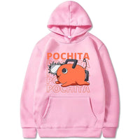 Chainsawman Women Hoodies, New Anime Hoodies Funny Pochita Graphic Print, Sweatshirt Long Sleeve Loose Tops - CloudAnimeStudio