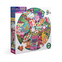 Charcuterie 500 Piece Round Jigsaw Puzzle eeBoo CLOUDANIMESTUDIO