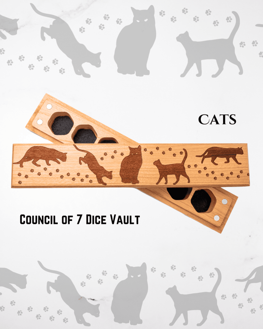 Cats | Engraved Council of 7 Dice Vault CLOUDANIMESTUDIO