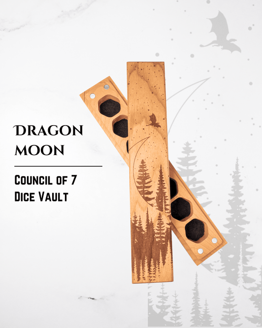 Dragon Moon | Engraved Council of 7 Dice Vault CLOUDANIMESTUDIO