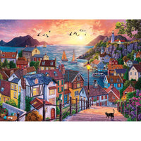 Coastal Town at Sunset 1000 Piece Jigsaw Puzzle Cobble Hill CLOUDANIMESTUDIO