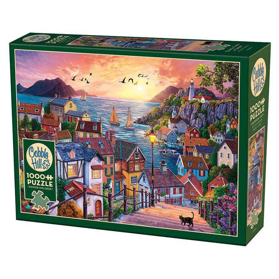 Coastal Town at Sunset 1000 Piece Jigsaw Puzzle Cobble Hill CLOUDANIMESTUDIO