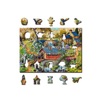 Countryside Bridge 200 Piece Wood Jigsaw Puzzle Wooden City