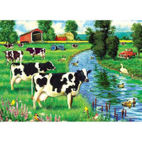 Cow Stream 35 Piece Tray Jigsaw Puzzle Cobble Hill CLOUDANIMESTUDIO