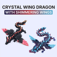 3D Printed Crystal Wing Dragon Fidget Toy – Articulated Fantasy Desk Toy Gift CLOUDANIMESTUDIO