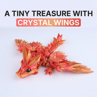 3D Printed Crystal Wing Tadling Dragon Fidget Toy – Articulated Fantasy Desk Toy Gift