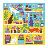 Curious Cats 500 Piece Jigsaw Puzzle Galison CLOUDANIMESTUDIO