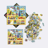 Curious Cats 500 Piece Jigsaw Puzzle Galison CLOUDANIMESTUDIO