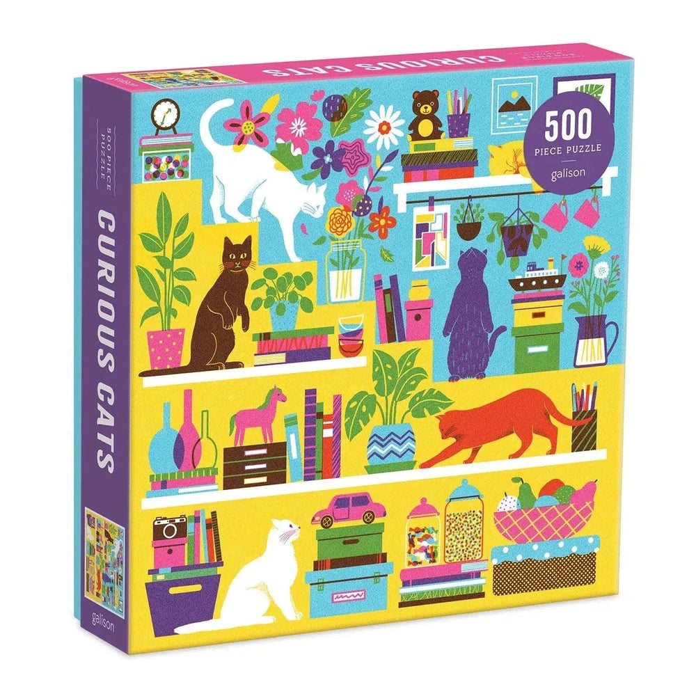 Curious Cats 500 Piece Jigsaw Puzzle Galison CLOUDANIMESTUDIO