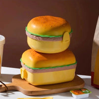 Cute Kawaii Double-Tier Burger Bento Box for Kids, Microwave Safe Fun and Functional Lunchware - CloudAnimeStudio
