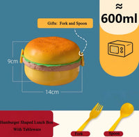Cute Kawaii Double-Tier Burger Bento Box for Kids, Microwave Safe Fun and Functional Lunchware - CloudAnimeStudio