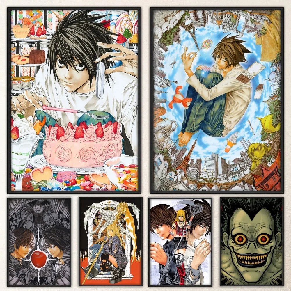 Death Note Anime Poster Prints Wall Art, Painting Bedroom Living Room Wall Bar Restaurant Decor - CloudAnimeStudio