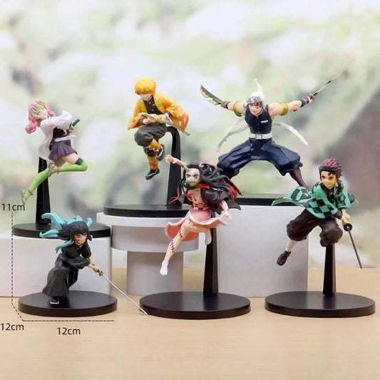 Demon Slayer Action Figures Tanjirou Nezuko Zenitsu Kanroji Mitsuri Muichirou Uzui Anime Figurines - CLOUDANIMESTUDIO