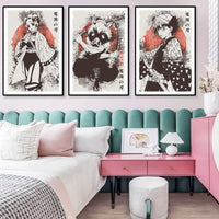 Demon Slayer Posters, Anime Retro Poster Tanjiro Kamado Kamado Nezuko Hashibira Inosuke Shinobu Kocho
Breath Techniques Decorative Wall Art - CloudAnimeStudio