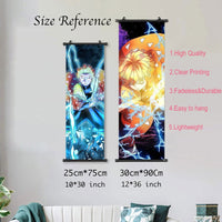 Demon Slayer Scroll Wall Art, Hashira Nezuko Agatsuma Zenitsu Inosuke Scroll Canvas Wall Hanging Painting Home Decor Anime Poster for Bedrooms - CloudAnimeStudio