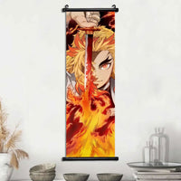 Demon Slayer Scroll Wall Art, Hashira Nezuko Agatsuma Zenitsu Inosuke Scroll Canvas Wall Hanging Painting Home Decor Anime Poster for Bedrooms - CloudAnimeStudio