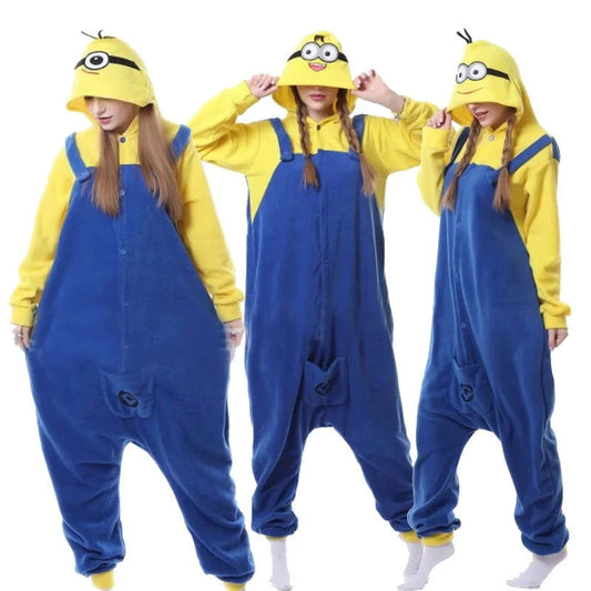Despicable Me Minions Fleece Pajamas Cartoon Jumpsuit Minions Cartoon Anime Onesie Sleepwear - CLOUDANIMESTUDIO