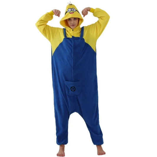 Despicable Me Minions Fleece Pajamas Cartoon Jumpsuit Minions Cartoon Anime Onesie Sleepwear - CLOUDANIMESTUDIO
