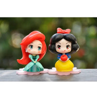 Disney 9 Pcs Set Figurines, Kawaii Rapunzel Snow White Jasmine Mulan Ariel 2 in - CloudAnimeStudio