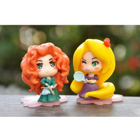 Disney 9 Pcs Set Figurines, Kawaii Rapunzel Snow White Jasmine Mulan Ariel 2 in - CloudAnimeStudio