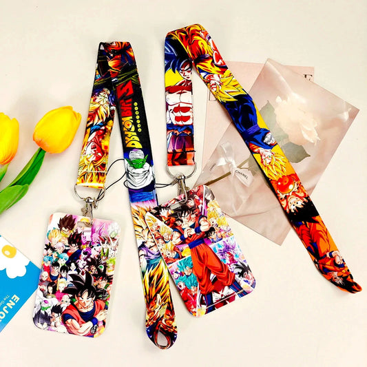 Dragon Ball Credential Holder Anime Lanyards Neck Strap For Card Badge Keychain Accessories - CLOUDANIMESTUDIO