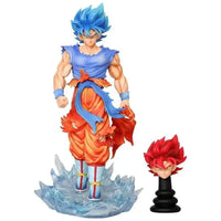 Dragon Ball Super Son Goku Figure Super Saiyan God Blue Led Base Figurines 33 CM - CLOUDANIMESTUDIO
