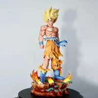 Dragon Ball Z Super Saiyan Son Goku Figure LED SSJ Action Figurines Collection 34 CM - CLOUDANIMESTUDIO
