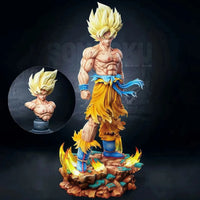 Dragon Ball Z Super Saiyan Son Goku Figure LED SSJ Action Figurines Collection 34 CM - CLOUDANIMESTUDIO