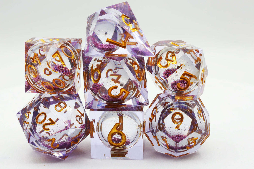 Sharp-Edged Liquid Core RPG Dice Set CLOUDANIMESTUDIO