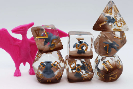 Blue Pterodactyl RPG Dice Set CLOUDANIMESTUDIO