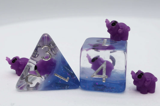 Purple Elephant RPG Dice Set CLOUDANIMESTUDIO