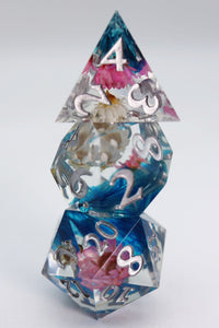 Sharp Edge Resin RPG Dice Set - Wildflower Bouquet