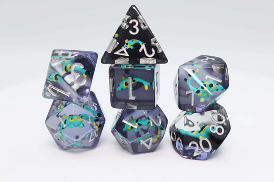 Turquoise Koi RPG Dice Set CLOUDANIMESTUDIO