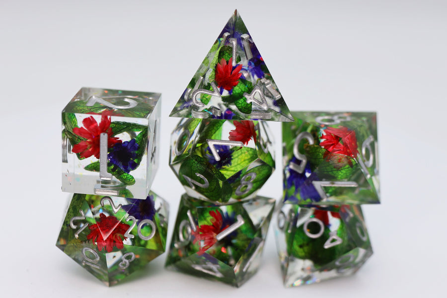 Sharp Edge Resin RPG Dice Set - Harmonious Buds