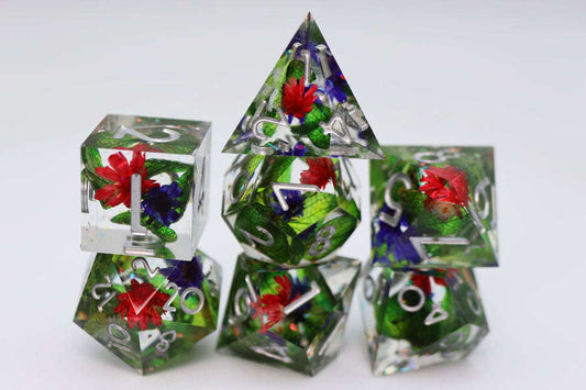 Sharp Edge Resin RPG Dice Set - Harmonious Buds CLOUDANIMESTUDIO